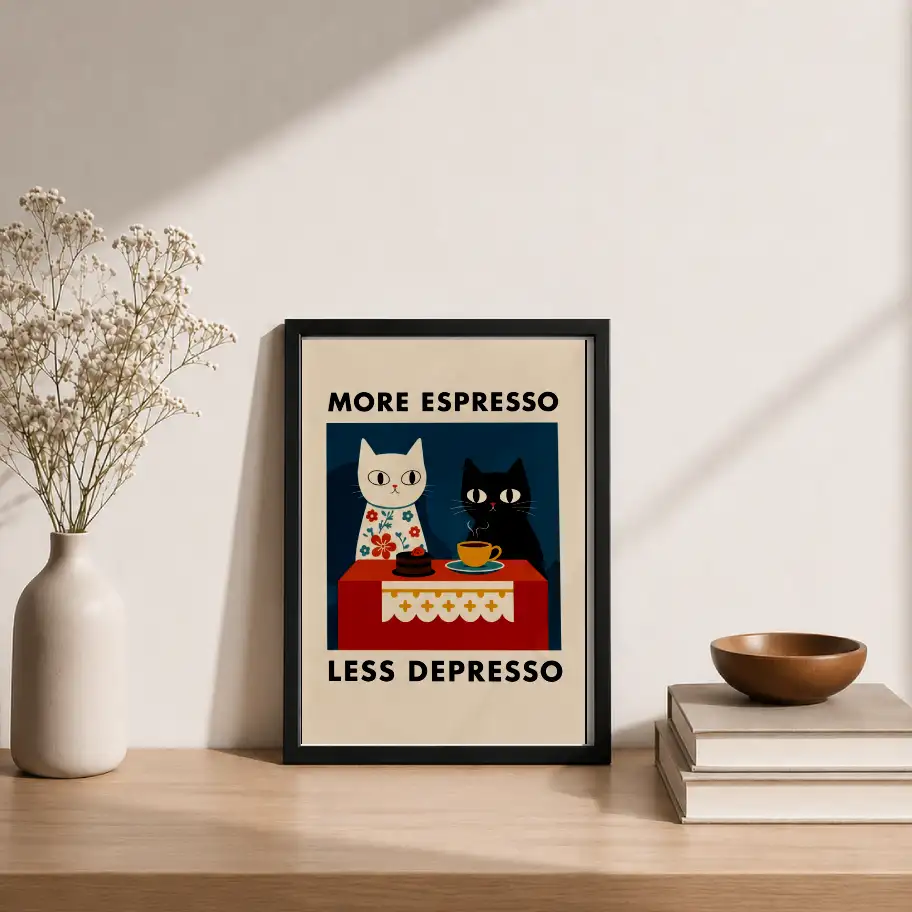 Less Espresso More Depresso| Coffee Poster |  Caffine