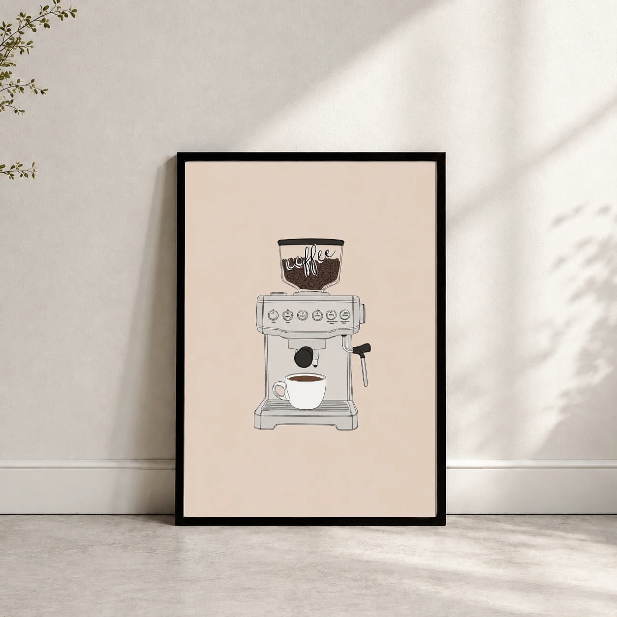 espresso machine coffee poster mockup