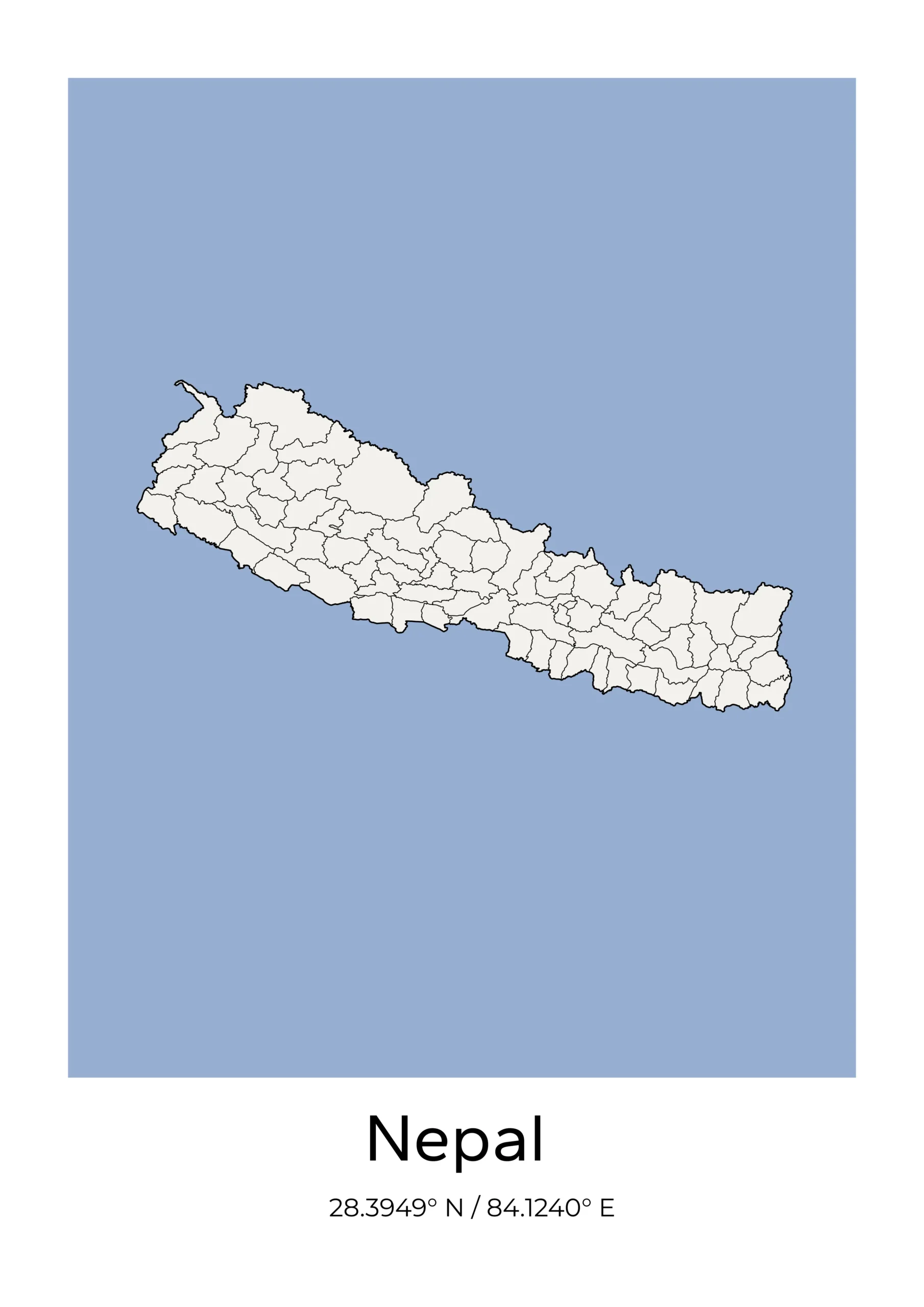 Nepal Poster |  Mist Blue