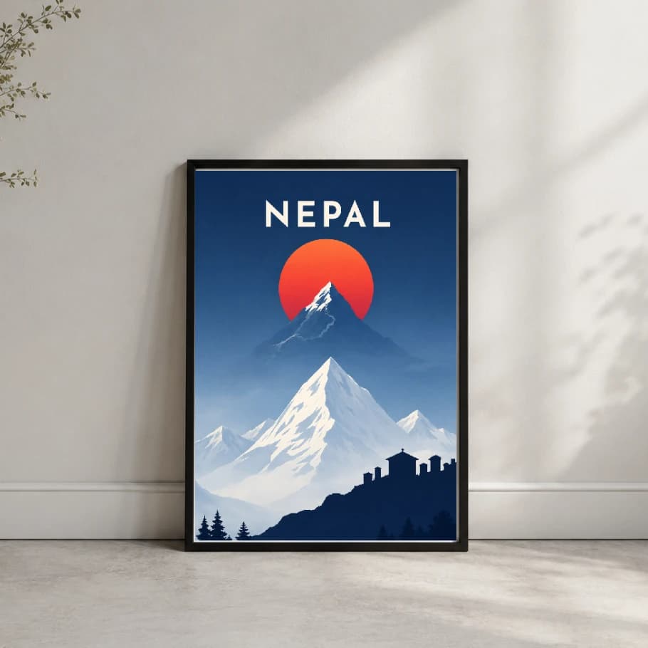 Nepal Mountain Sunset mockup