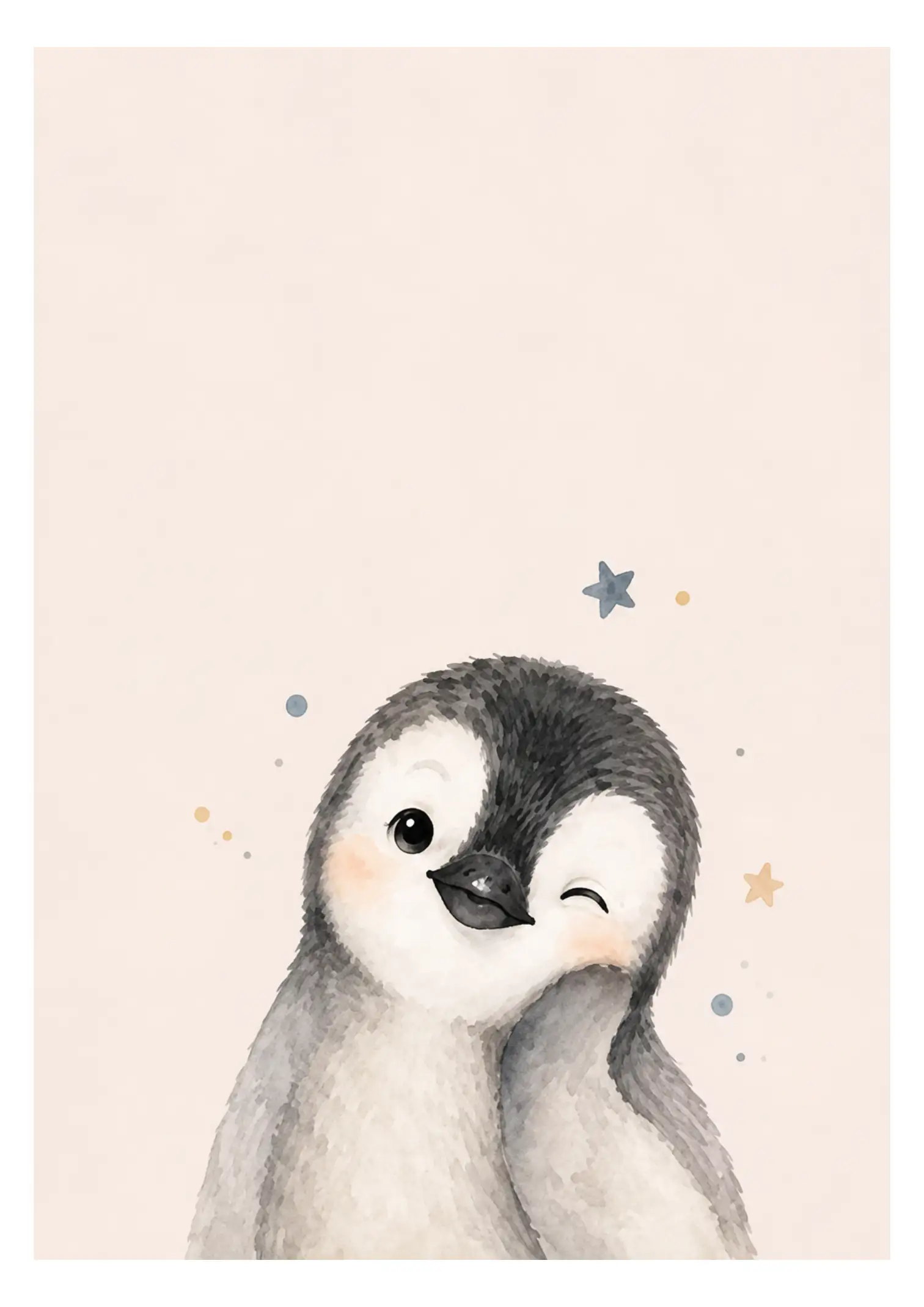winking baby penguin