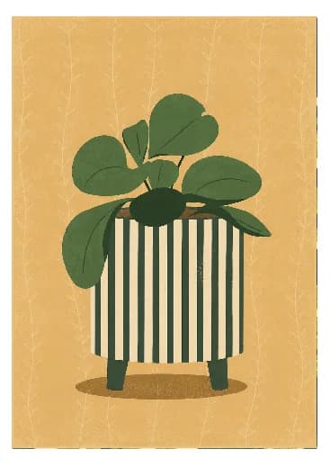 Striped Pot Houseplant Poster