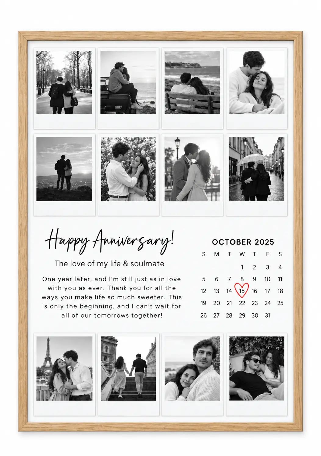 A Year Full of Love poster with twelve monthly photos