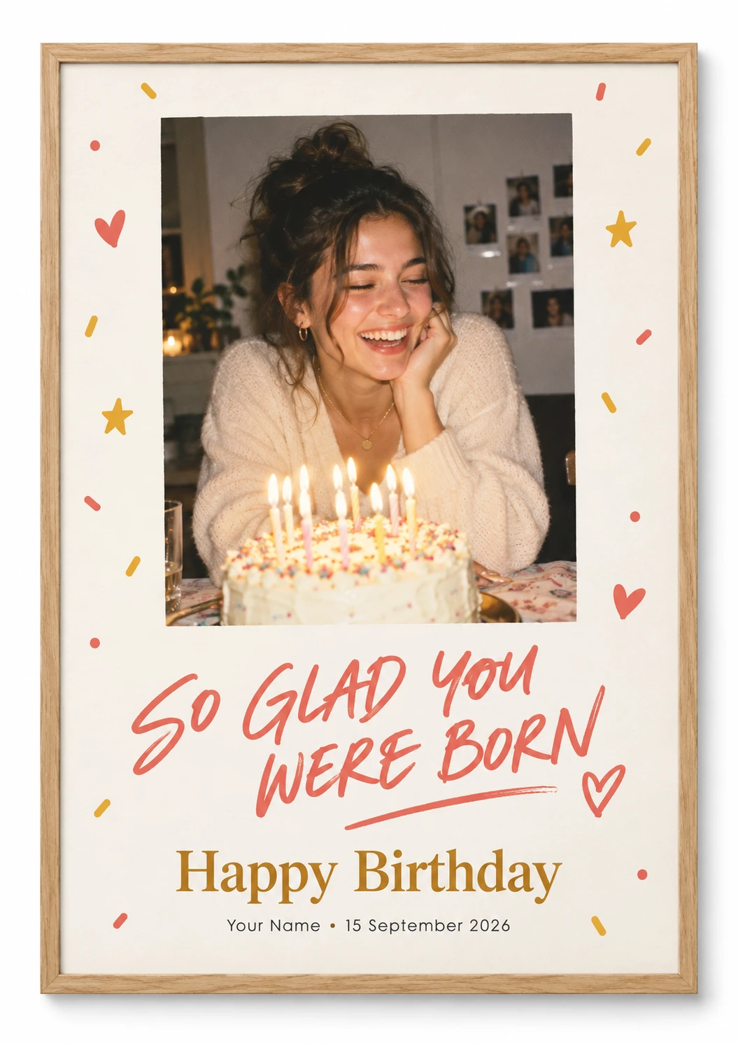 So Glad You Were Born personalised birthday poster