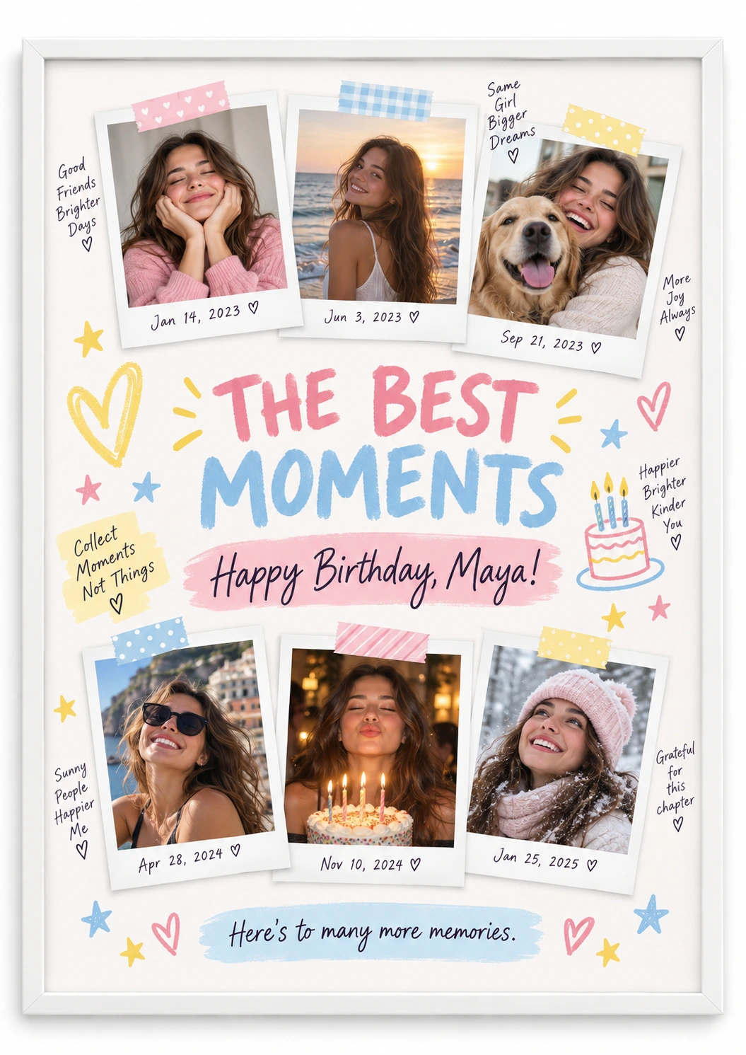 The Best Moments birthday scrapbook collage