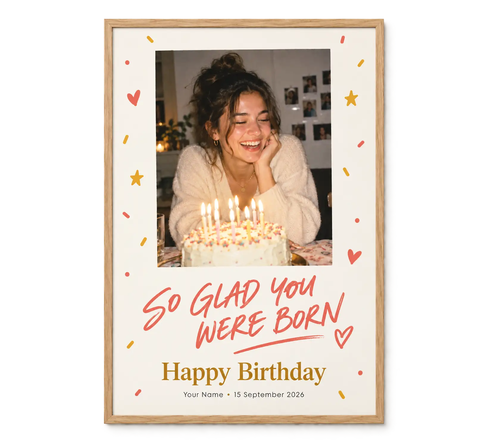 Personalised framed happy birthday poster