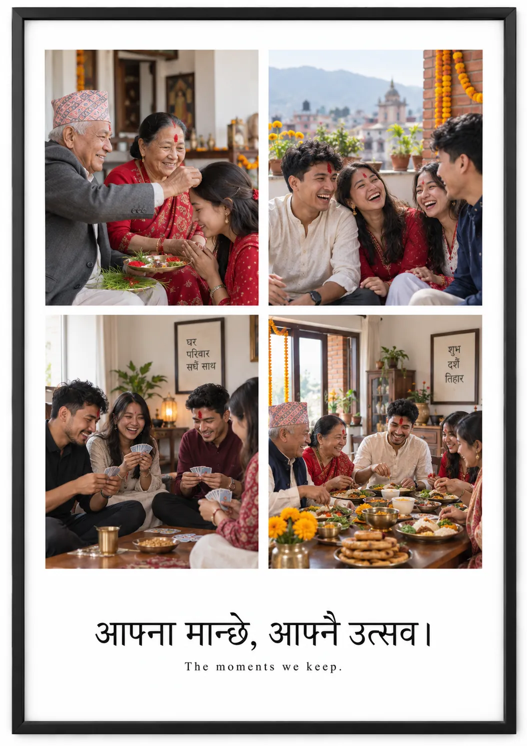 Four-photo festival family collage