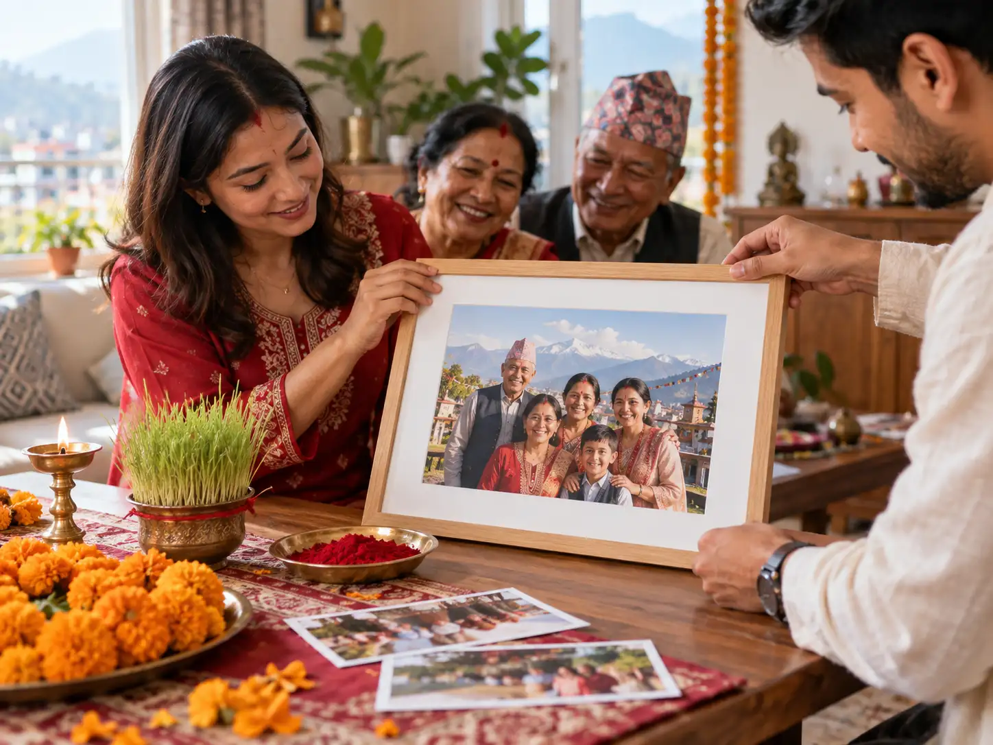 Personalised Dashain and Tihar family photo collage